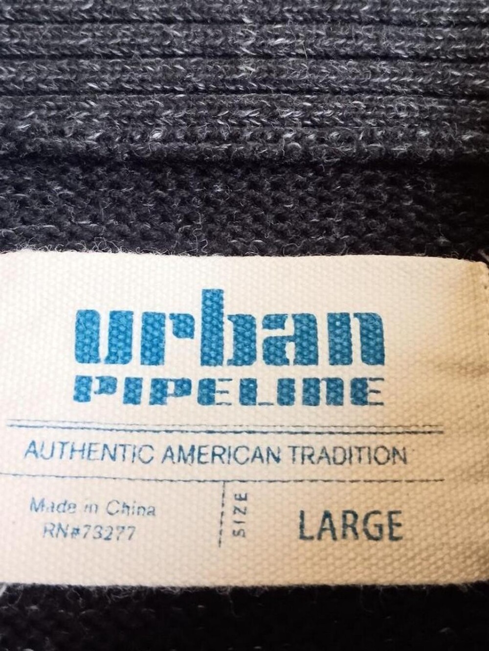 Urban Pipeline Shawl Collar Charcoal Mens Knit Pullover Academia Sweater Large - Picture 6 of 8